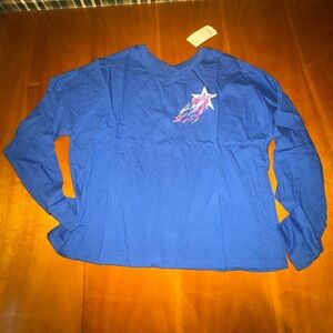 Girl's plus size XL 18.5  petite Xersion brand blue long sleeve crop